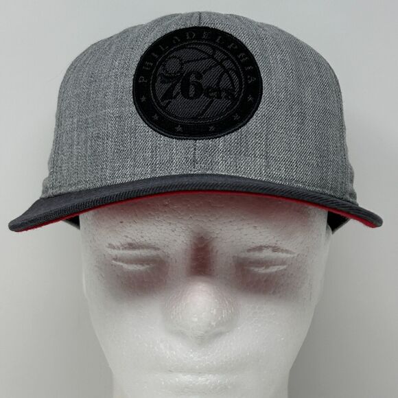Philadelphia 76ers Hat Baseball Cap Mitchell & Ness Basketball NBA Snapback Gray - Picture 2 of 11